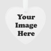 カスタムの空白のなテンプレートのハートのアクリルの木のオーナメント オーナメント (正面)