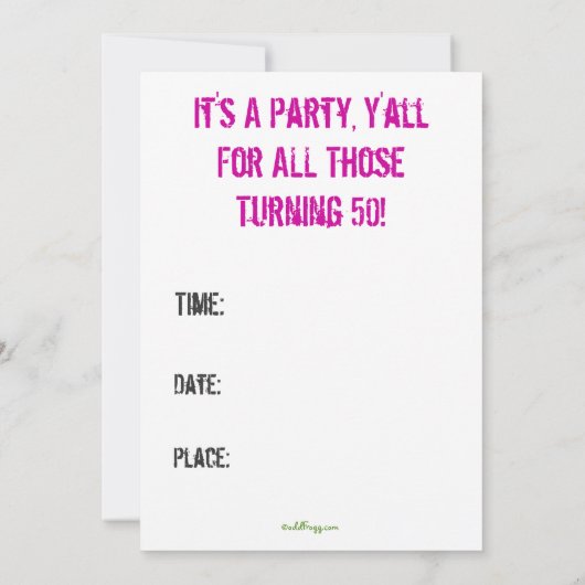 カスタムの第50誕生日のグループのパーティの招待状 招待状 (裏面)