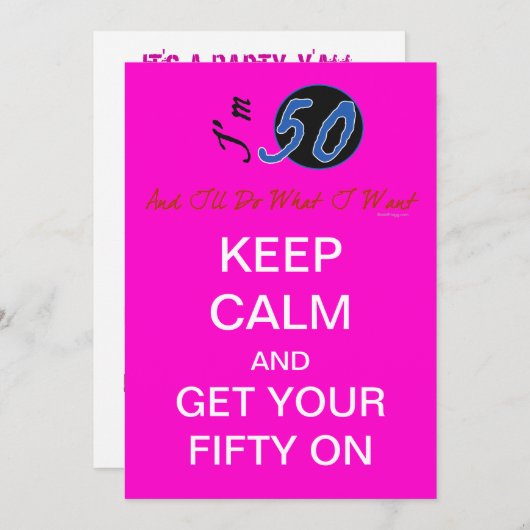 カスタムの第50誕生日のグループのパーティの招待状 招待状 (正面/裏面)