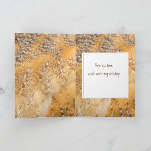 カスタムの第80誕生日、野生及び熱狂するなフクロウ カード (内部)