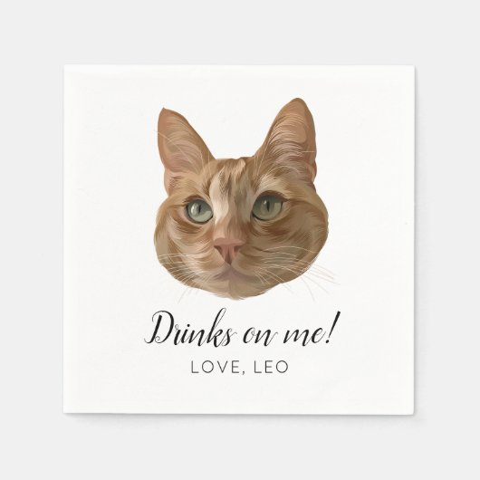 カスタムの結婚カクテルナプキンスが飲める スタンダードカクテルナプキン (正面)