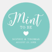 カスタムの結婚ミント ラウンドシール (正面)