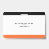 カスタムの緊急フォトIDバッジ子供へ バッジ (裏面)