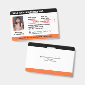 カスタムの緊急フォトIDバッジ子供へ バッジ (正面＆裏面)