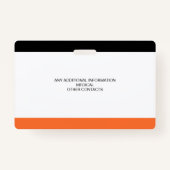 カスタムの緊急フォトIDバッジ子供へ バッジ (裏面)