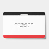 カスタムの緊急フォトIDバッジ子供へ バッジ (裏面)