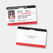 カスタムの緊急フォトIDバッジ子供へ バッジ (正面&裏面)