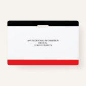 カスタムの緊急フォトIDバッジ子供へ バッジ (裏面)