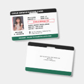 カスタムの緊急フォトIDバッジ子供へ バッジ (正面&裏面)