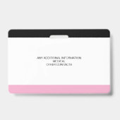 カスタムの緊急フォトIDバッジ子供へ バッジ (裏面)