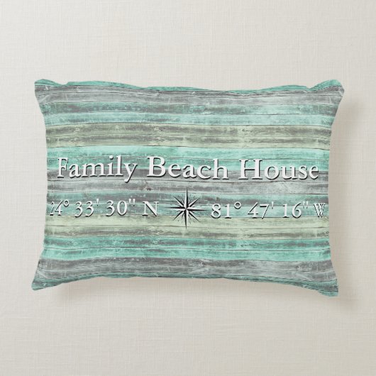 カスタムの緯度と経度の海岸デコール アクセントクッション (裏面)