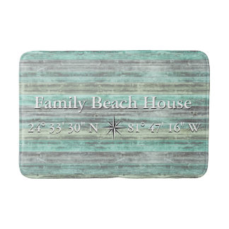 カスタムの緯度と経度の海岸デコール バスマット