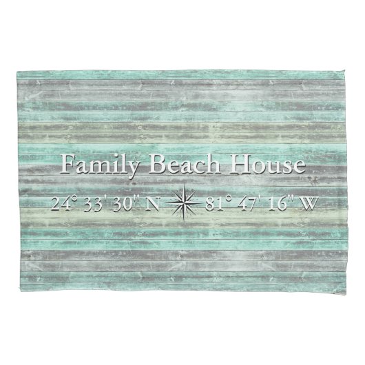 カスタムの緯度と経度の海岸デコール 枕カバー (正面)