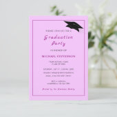 カスタムの色とフォント卒業招待状 招待状 (スタンド正面)