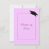 カスタムの色とフォント卒業招待状 招待状 (裏面)