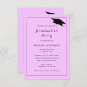 カスタムの色とフォント卒業招待状 招待状 (正面/裏面)