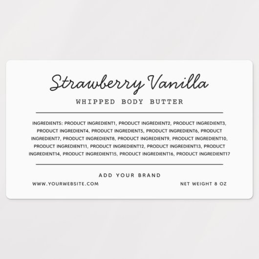 カスタムの色スクリプト行の原料リスト ラベル (デザイン1)