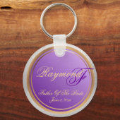 カスタムの色合いラベンダーの父の花嫁の形見 キーホルダー (正面)