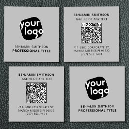 カスタムの色名タイトルここにロゴを追加 スクエア名刺