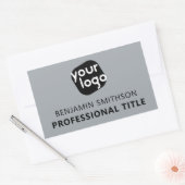 カスタムの色名タイトルここにロゴを追加 長方形シール (封筒)