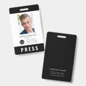 カスタムの色追加写真記者Press Pass バッジ (正面＆裏面)