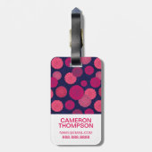 カスタムの花パターン ラゲッジタグ (裏面縦)