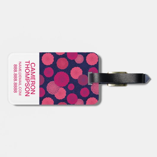 カスタムの花パターン ラゲッジタグ (裏面横)