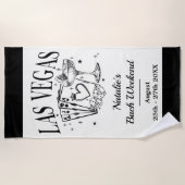 カスタムの花嫁と花嫁のメイドラスベガスバチェロレッテ ビーチタオル (正面)