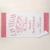 カスタムの花嫁と花嫁のメイドラスベガスバチェロレッテ ビーチタオル (正面)