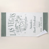 カスタムの花嫁と花嫁のメイドラスベガスバチェロレッテ ビーチタオル (正面)