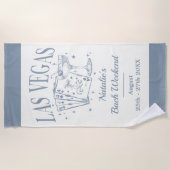 カスタムの花嫁と花嫁のメイドラスベガスバチェロレッテ ビーチタオル (正面)