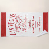 カスタムの花嫁と花嫁のメイドラスベガスバチェロレッテ ビーチタオル (正面)