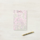 カスタムの葉ピンクの植物の茎の写真 ポストイット (デスク上)