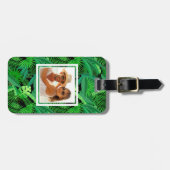 カスタムの葉熱帯ヤシの木の写真 ラゲッジタグ (正面横)