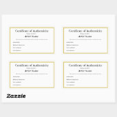 カスタムの認証証明書 長方形シール (シート)