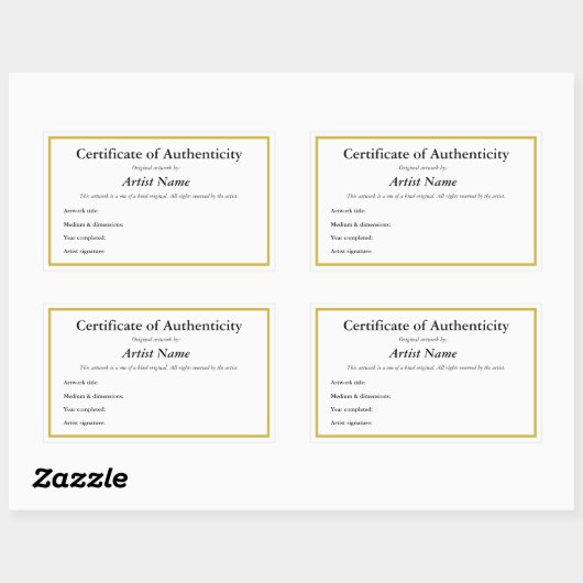 カスタムの認証証明書 長方形シール (シート)