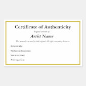 カスタムの認証証明書 長方形シール (正面)