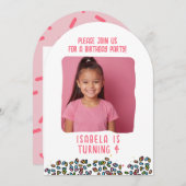 カスタムの誕生日パーティーが子供たちに任意の年齢を振りかける 招待状 (正面/裏面)