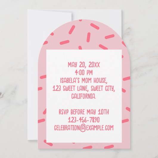 カスタムの誕生日パーティーが子供たちに任意の年齢を振りかける 招待状 (裏面)