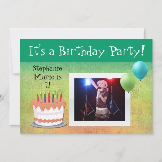 カスタムの誕生日パーティーの招待 招待状 (正面)