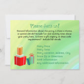 カスタムの誕生日パーティーの招待 招待状 (裏面)