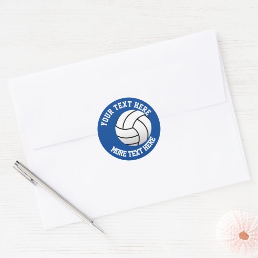 カスタムの誕生日パーティーはバレーボールのスポーツを好む ラウンドシール (封筒)