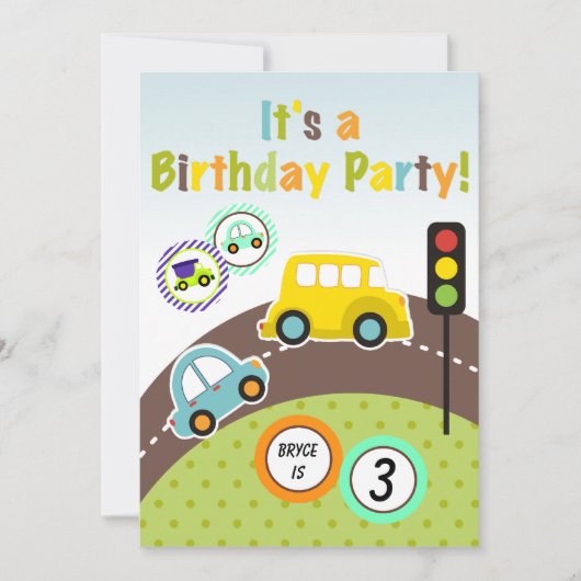 カスタムの誕生日パーティーへの招待 招待状 (正面)