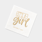 カスタムの赤ちゃんシャワー女の子ゴールドフォイルナプキンス 箔ナプキン (左)