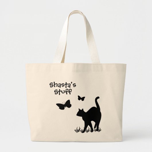 カスタムの運バッグ2行文字 ラージトートバッグ (正面)