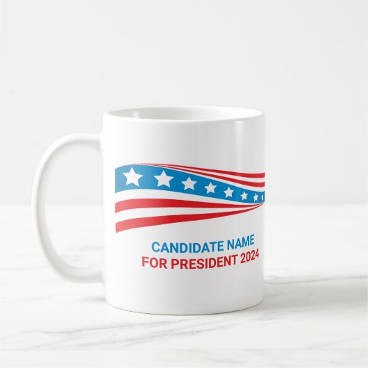 カスタムの選挙運動アメリカ国旗の選挙 コーヒーマグカップ (左)
