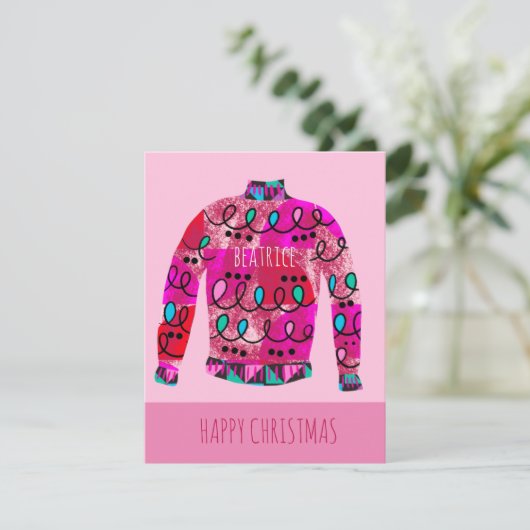 カスタムの醜いクリスマスセーター シーズンカード (スタンド正面)