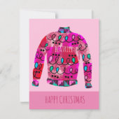 カスタムの醜いクリスマスセーター シーズンカード (正面)