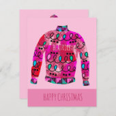 カスタムの醜いクリスマスセーター シーズンカード (正面/裏面)