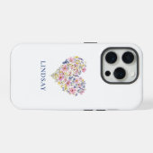 カスタムの野の花ハート名 iPhoneケース (裏面横)